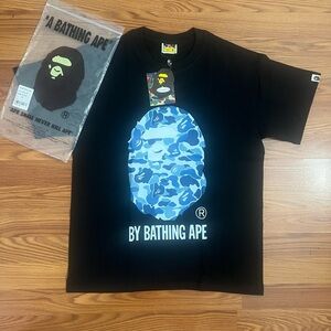 A Bathing Ape Black and Blue Short Sleeve Tee